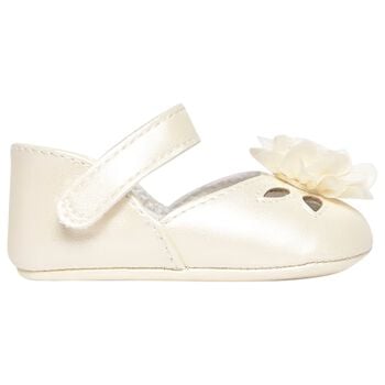 Baby Girls Ivory Flower Pre Walker Shoes