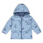 Younger Boys Blue Robot Puffer Jacket, 1, hi-res