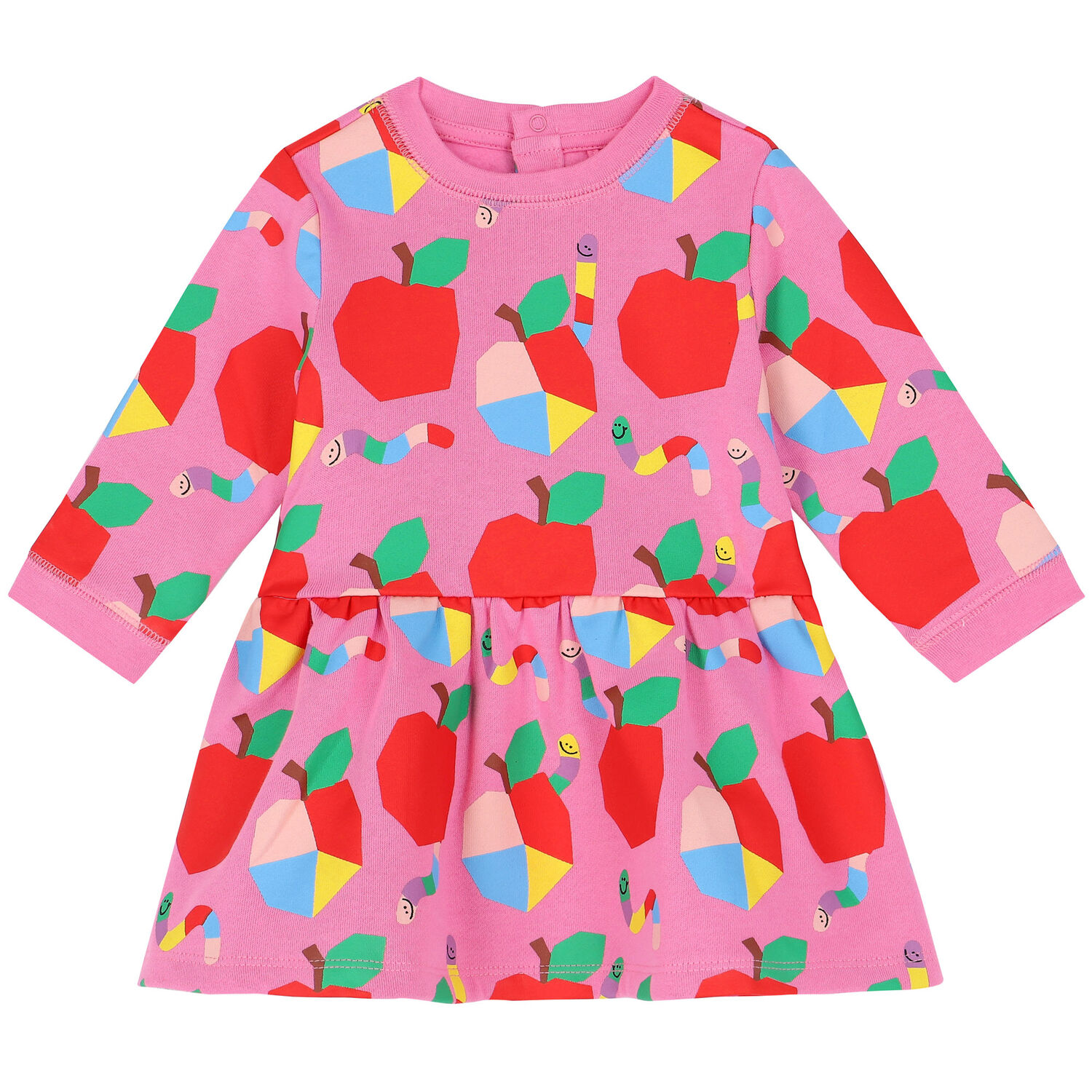 Younger Girls Pink Apple Dress, 1, hi-res