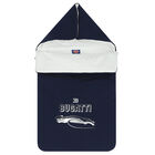 Baby Boys Navy & White Logo Nest, 1, hi-res