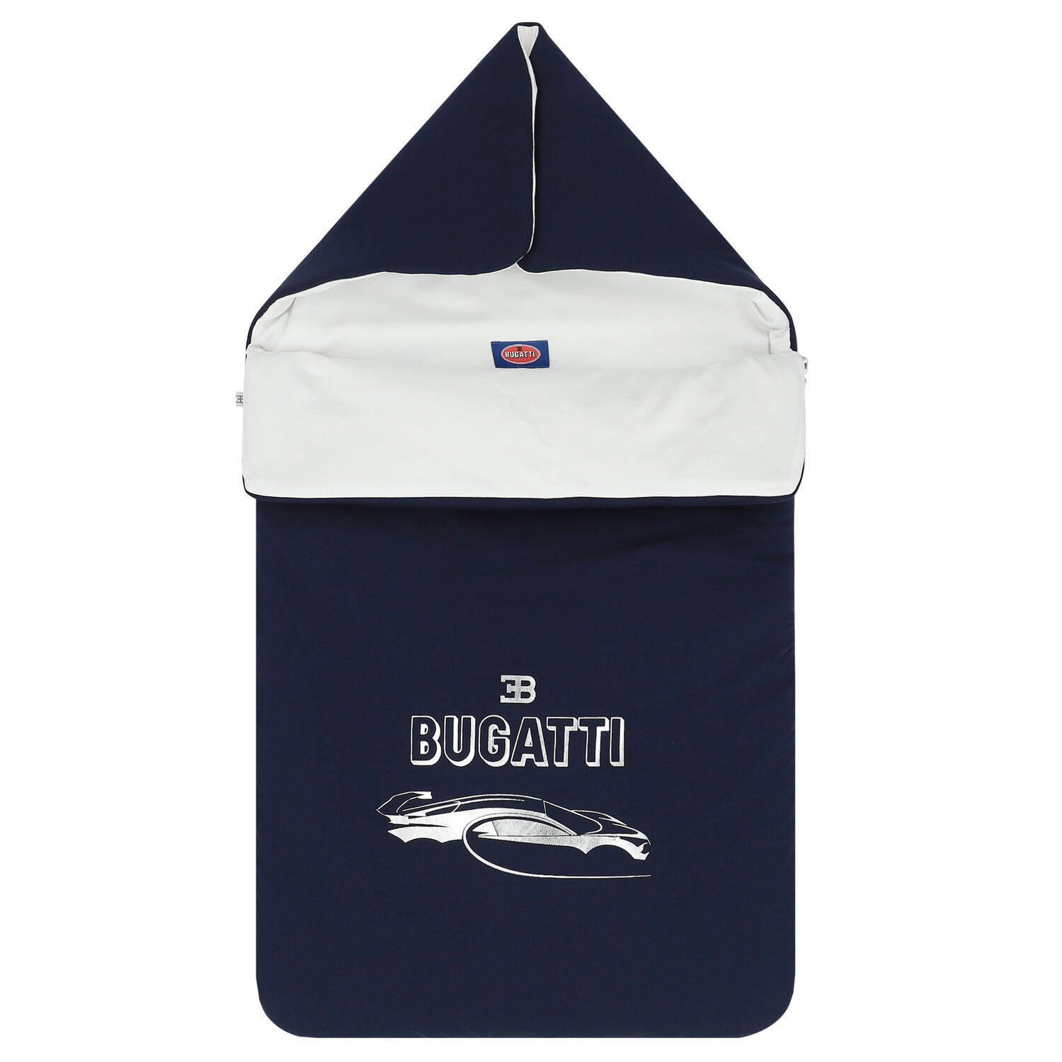 Baby Boys Navy & White Logo Nest, 1, hi-res