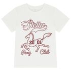 Girls Ivory Horse Logo T-Shirt, 1, hi-res