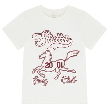Girls Ivory Horse Logo T-Shirt