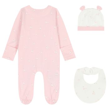 Baby Girls Pink & White Babygrow Gift Set