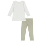 Baby Girls White & Green Leggings Set, 1, hi-res
