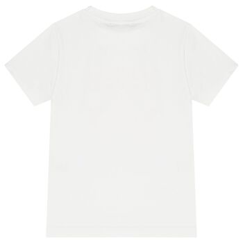 Girls White & Pink Logo T-Shirt