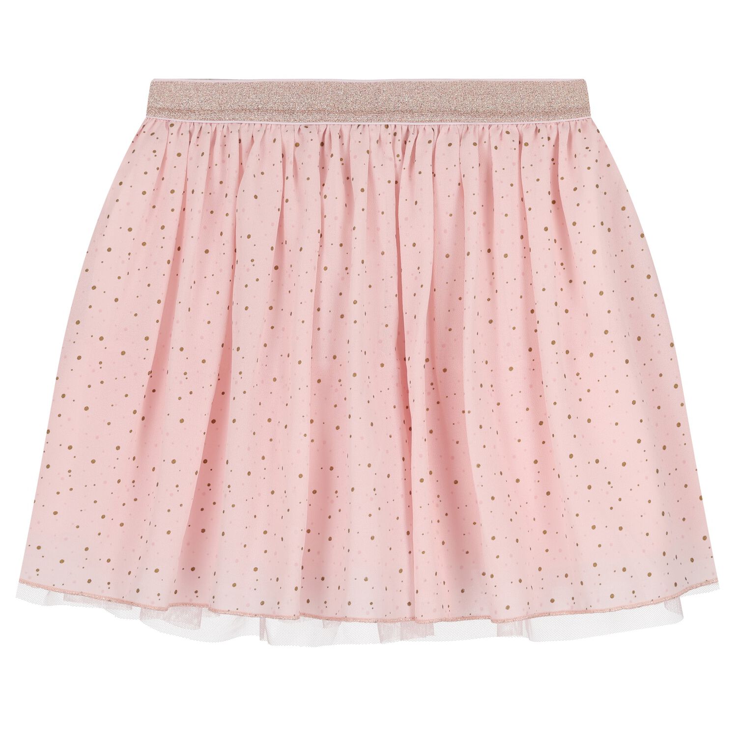 Girls Pink Polka Dot Skirt, 1, hi-res