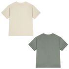 Boys Green & Beige T-Shirts ( 2 Pack ), 3, hi-res