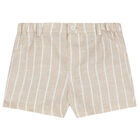 Baby Boys Ivory & Beige Shorts Set, 1, hi-res