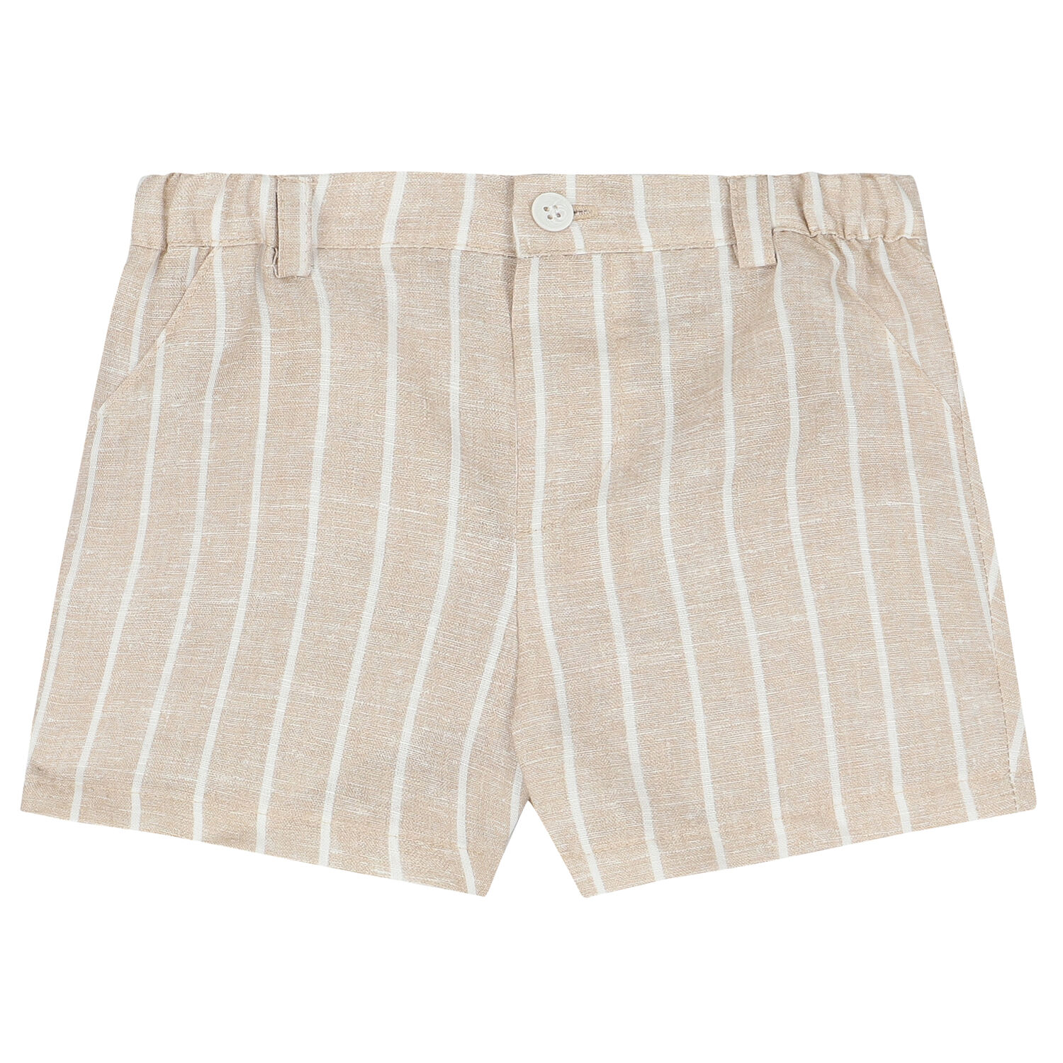 Baby Boys Ivory & Beige Shorts Set, 1, hi-res