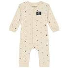 Beige Logo Romper, 1, hi-res