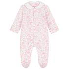 Baby Girls White & Pink Toile de Jouy Babygrow Set, 1, hi-res