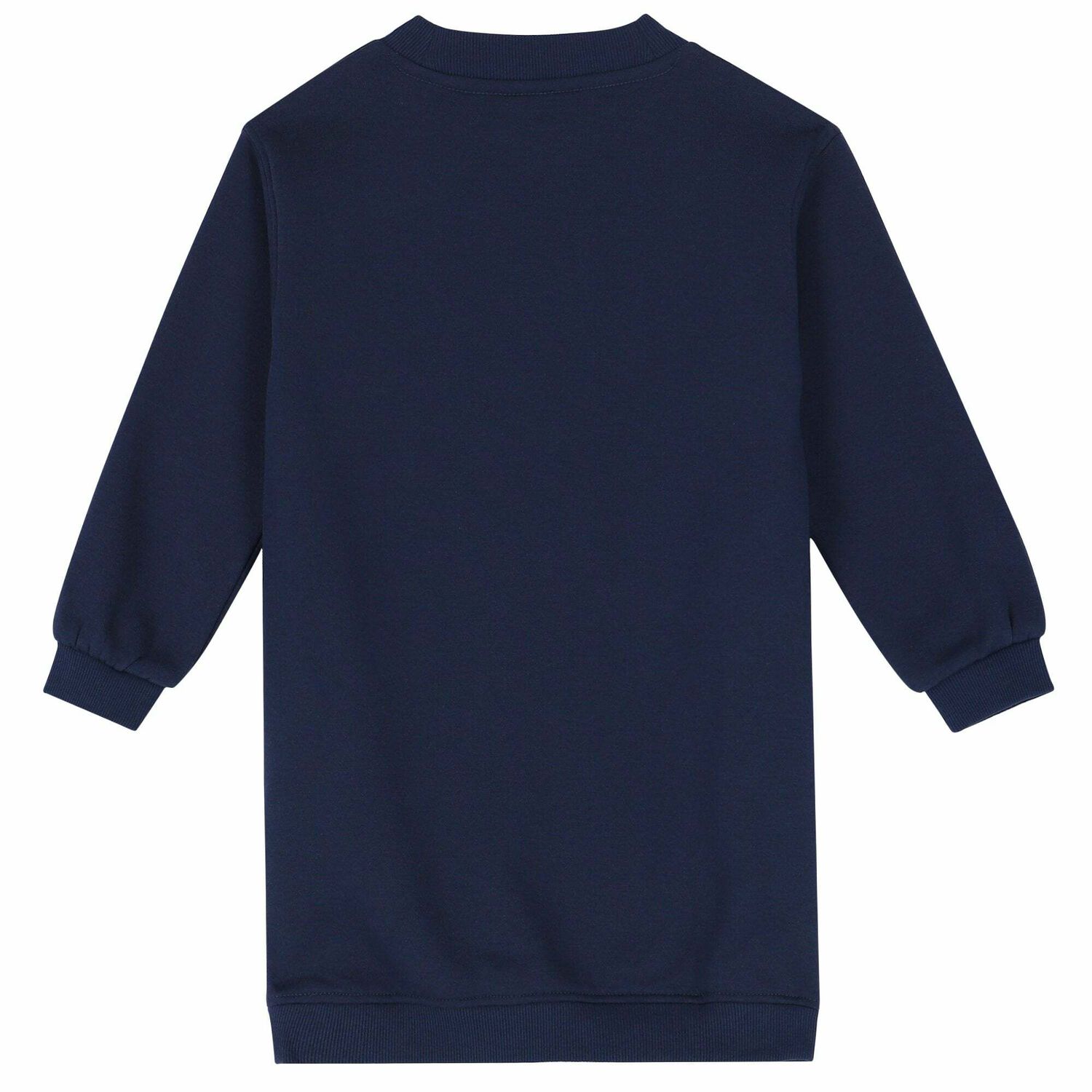 Girls Navy Holographic Logo Sweatshirt Dress, 1, hi-res image number null