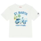 Boys White Vespa T-Shirt, 1, hi-res