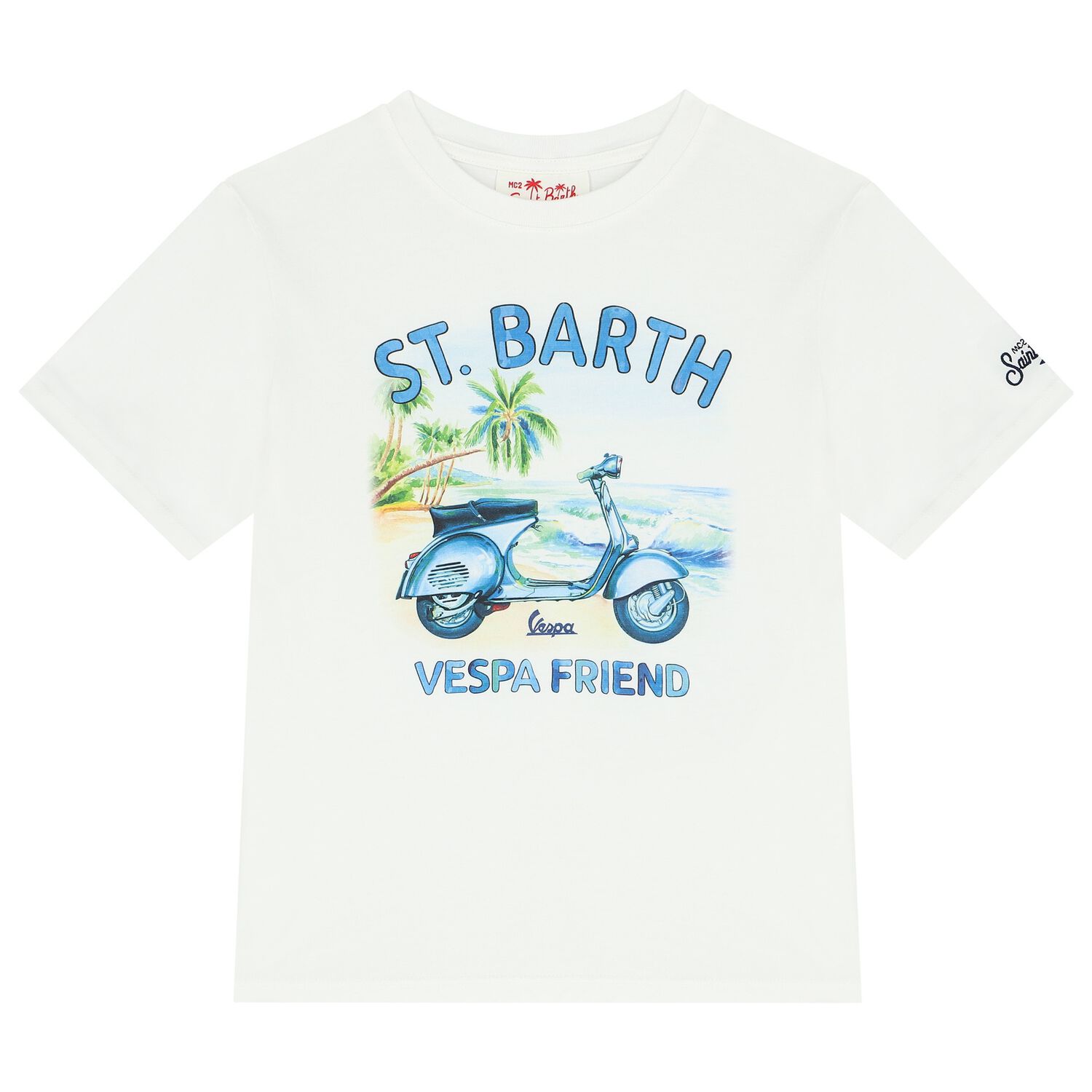 Boys White Vespa T-Shirt, 1, hi-res