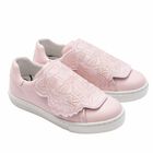 Girls Pink Leather Tiger Trainers, 1, hi-res