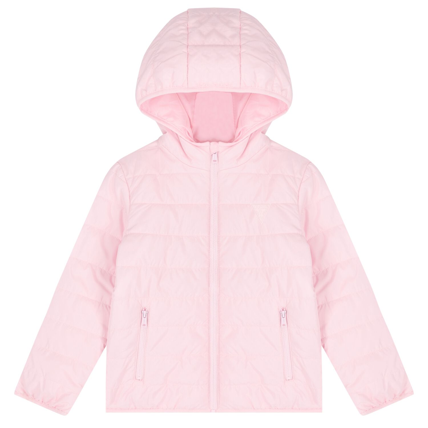 Girls Pink Logo Padded Puffer Jacket, 1, hi-res