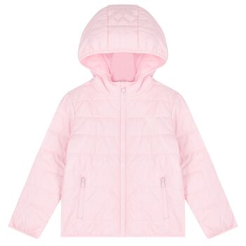 Girls Pink Logo Padded Puffer Jacket