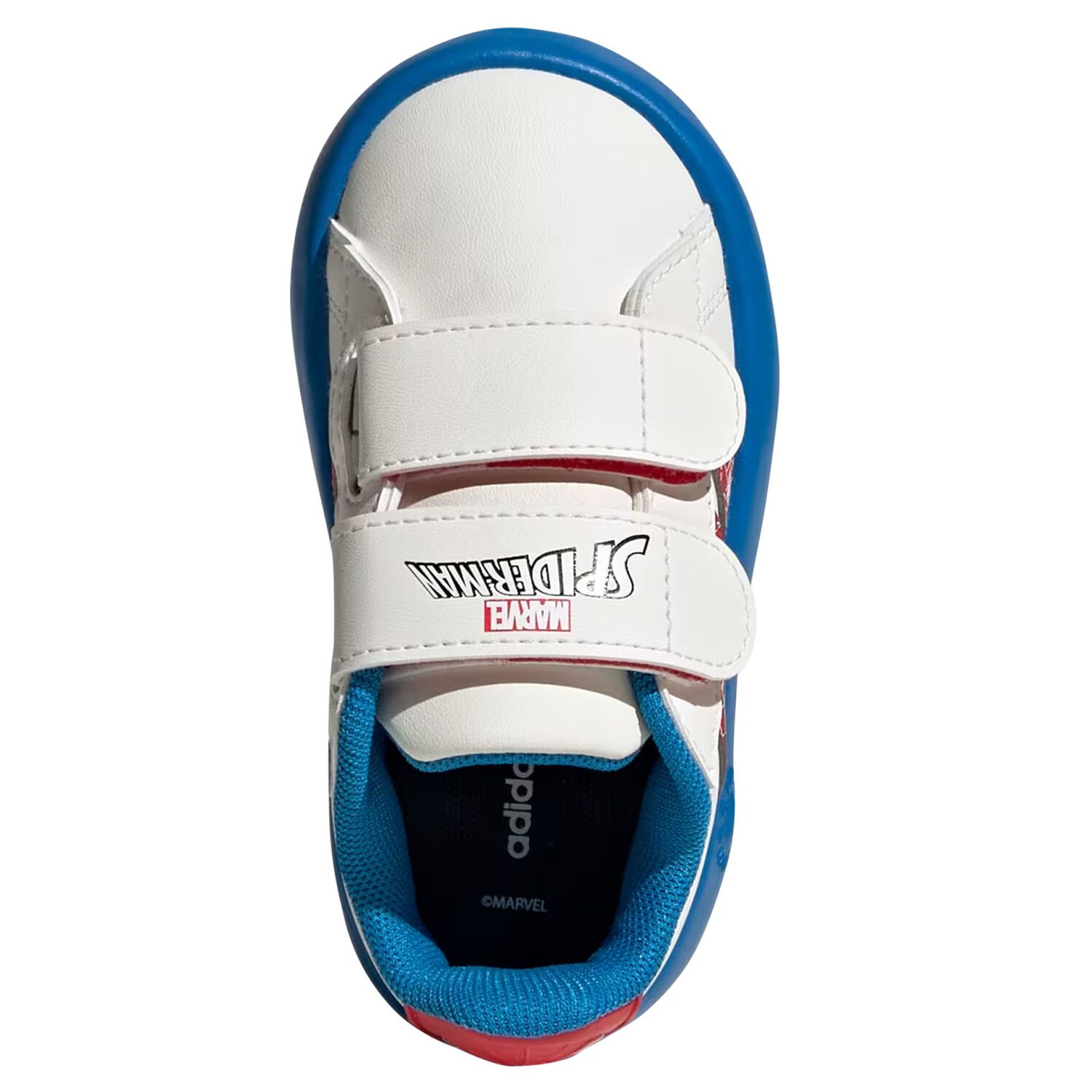 Boys Boys Ivory & Blue Marvel Grand Court Trainers, 1, hi-res