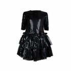 Girls Black Sequin Dress, 1, hi-res