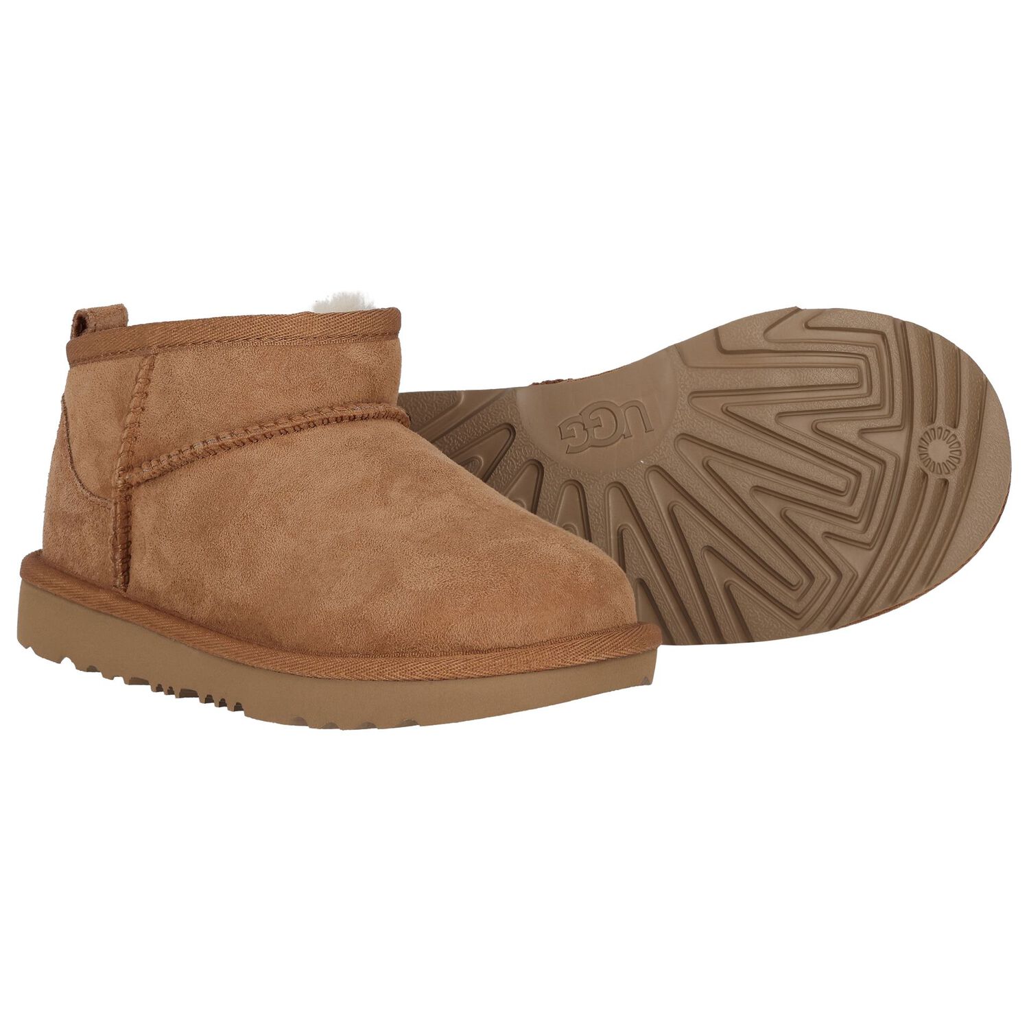 Younger Chestnut Brown Classic Ultra Mini Suede Boots, 2, hi-res