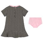 Younger Girls Monogram Print Dress, 1, hi-res