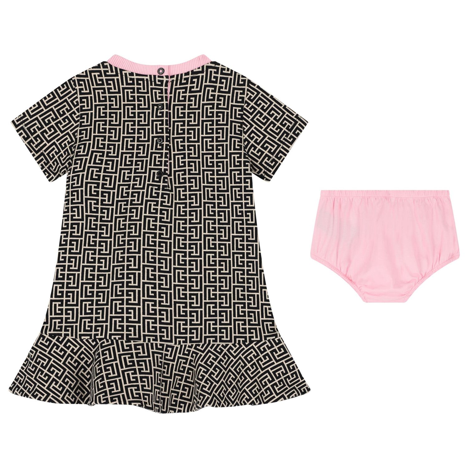 Younger Girls Monogram Print Dress, 1, hi-res