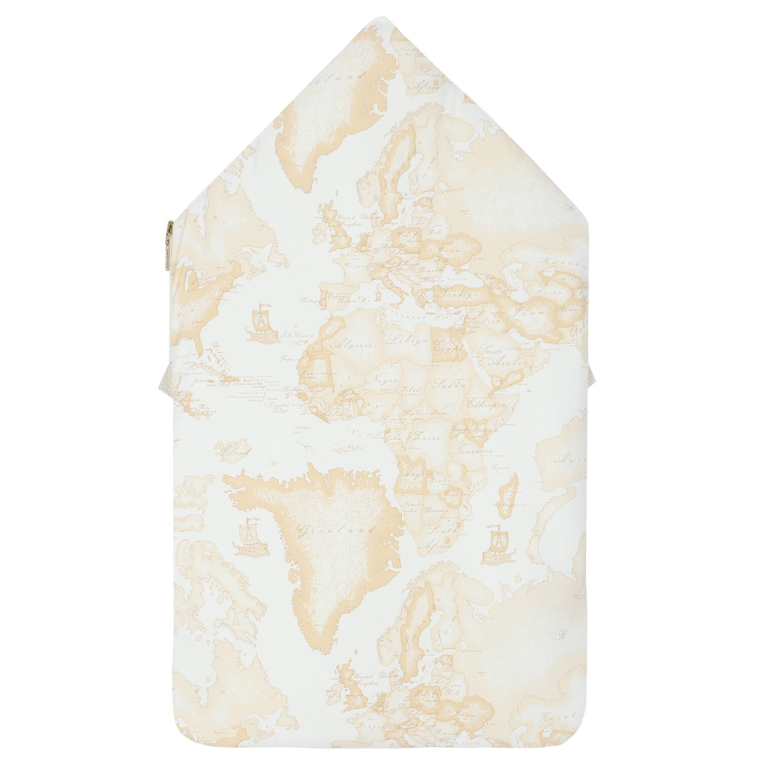 Girls White & Beige Geo Map Baby Nest, 1, hi-res