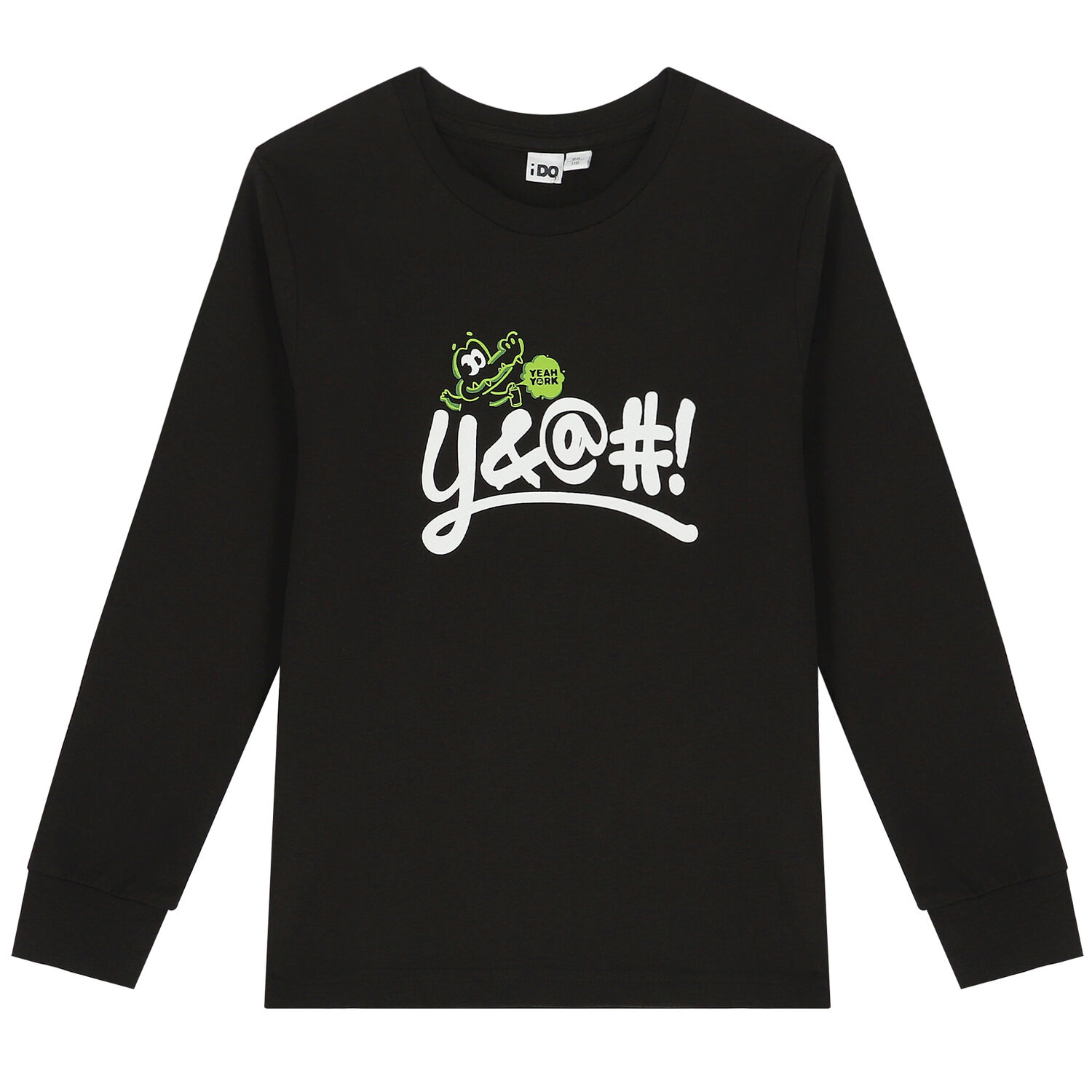 Boys Black Crocodile Long Sleeve Top, 2, hi-res image number null