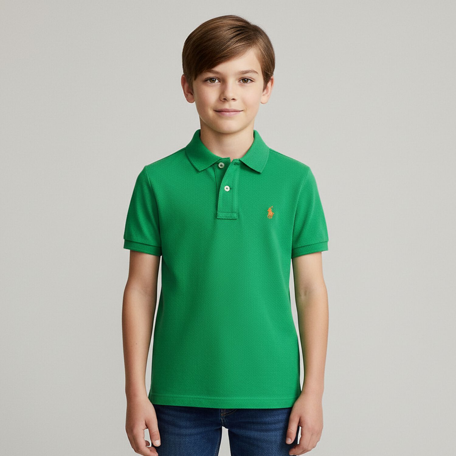Boys Green Logo Polo Shirt, 2, hi-res image number null