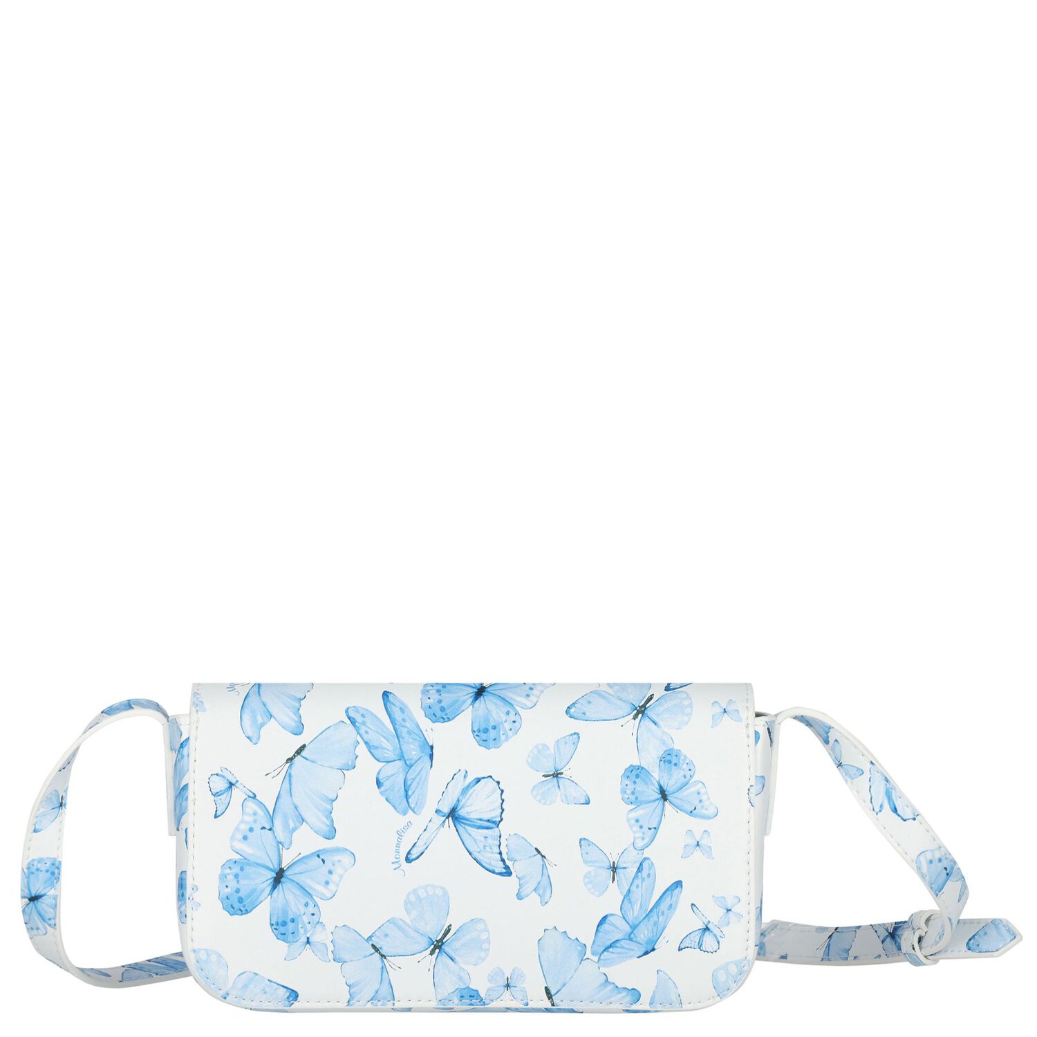 Girls White & Blue Butterfly Bag, 1, hi-res