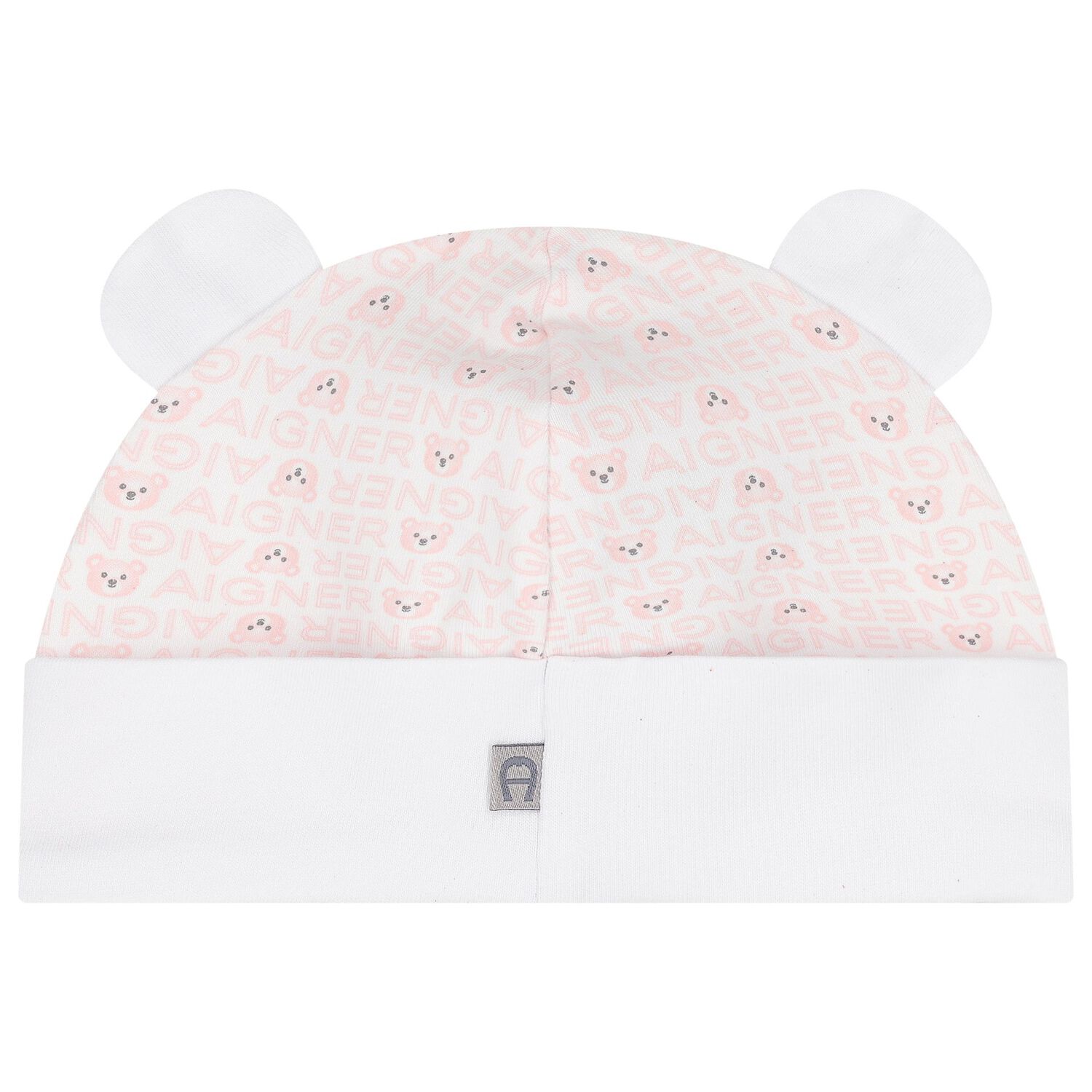 Baby Girls White & Pink Teddy Bear Hat, 3, hi-res