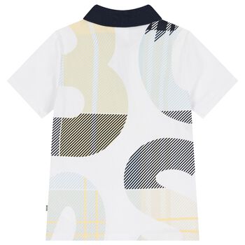 Boys White Logo Polo Shirt
