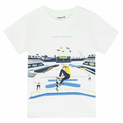 Boys White Skater T-Shirt