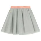 Girls Grey & Pink Logo Skirt, 1, hi-res