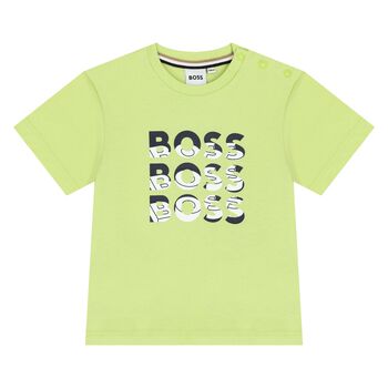 Younger Boys Green Logo T-Shirt