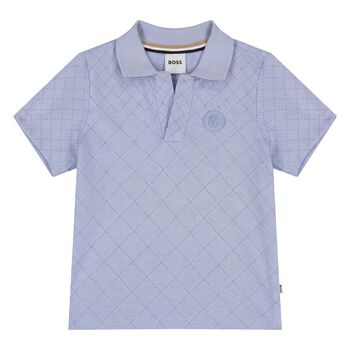 Younger Boys Blue Logo Polo Shirt