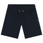 Boys White & Navy Blue Shorts Set, 2, hi-res