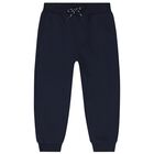 Younger Boys Navy Blue, Grey & Yellow 3 Piece Tracksuit Set, 1, hi-res