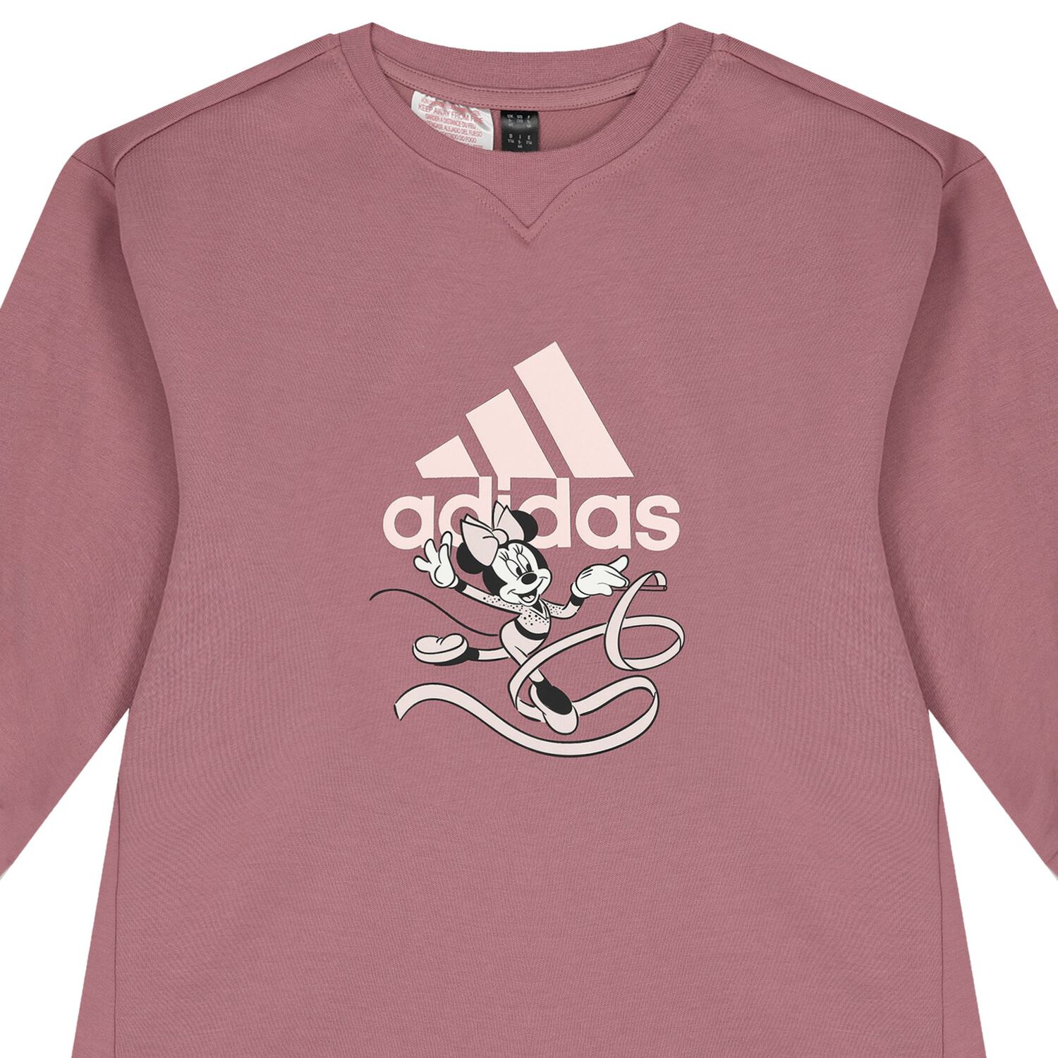 Girls Pink Minnie Mouse Logo Sweatshirt Dress, 1, hi-res