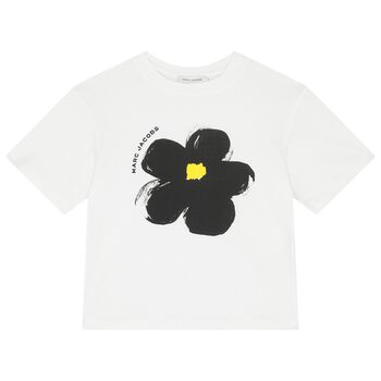 Girls White Daisy T-Shirt