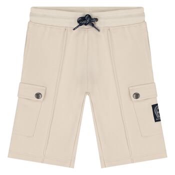 Younger Boys Beige Logo Shorts