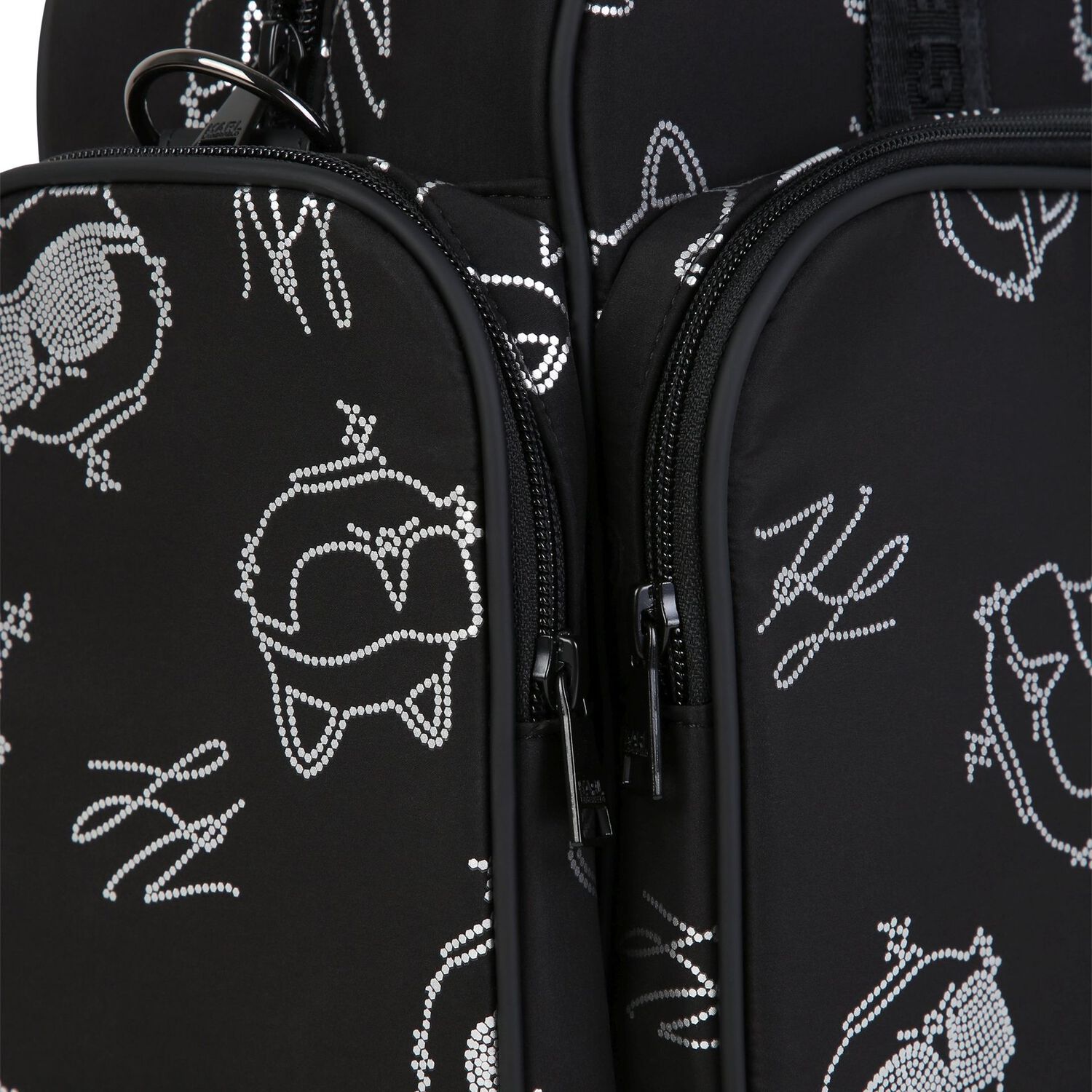 Black & White Choupette Logo Baby Changing Bag ( 37cm ), 1, hi-res