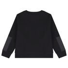 Boys Black Logo Sweatshirt, 1, hi-res
