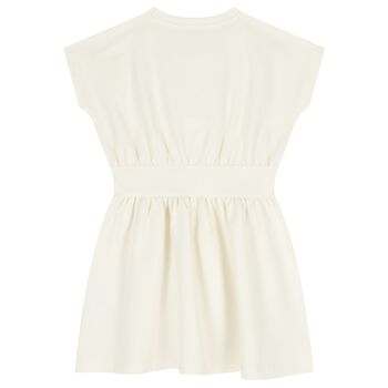 Girls Ivory Logo Dress