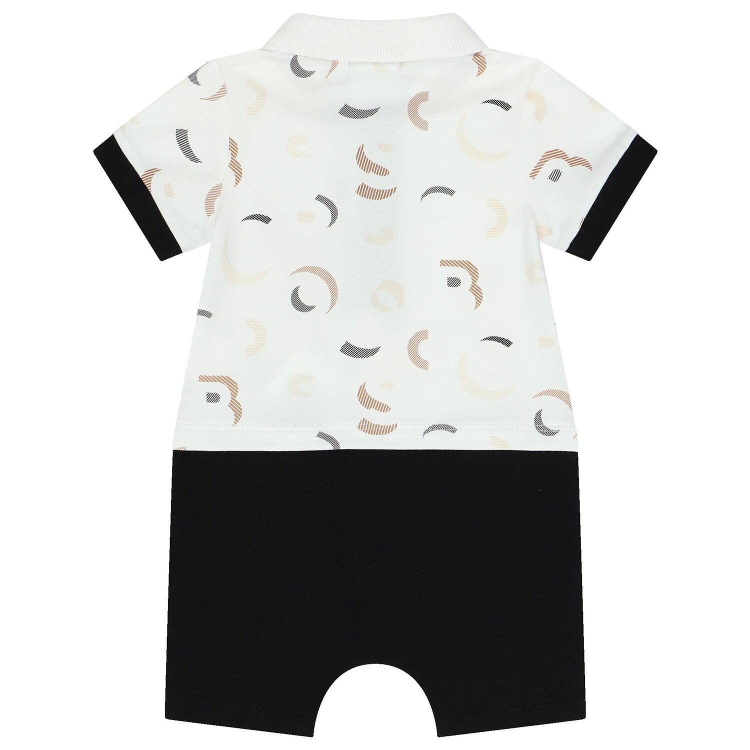 Baby Boys White & Black Logo Polo Romper, 1, hi-res image number null