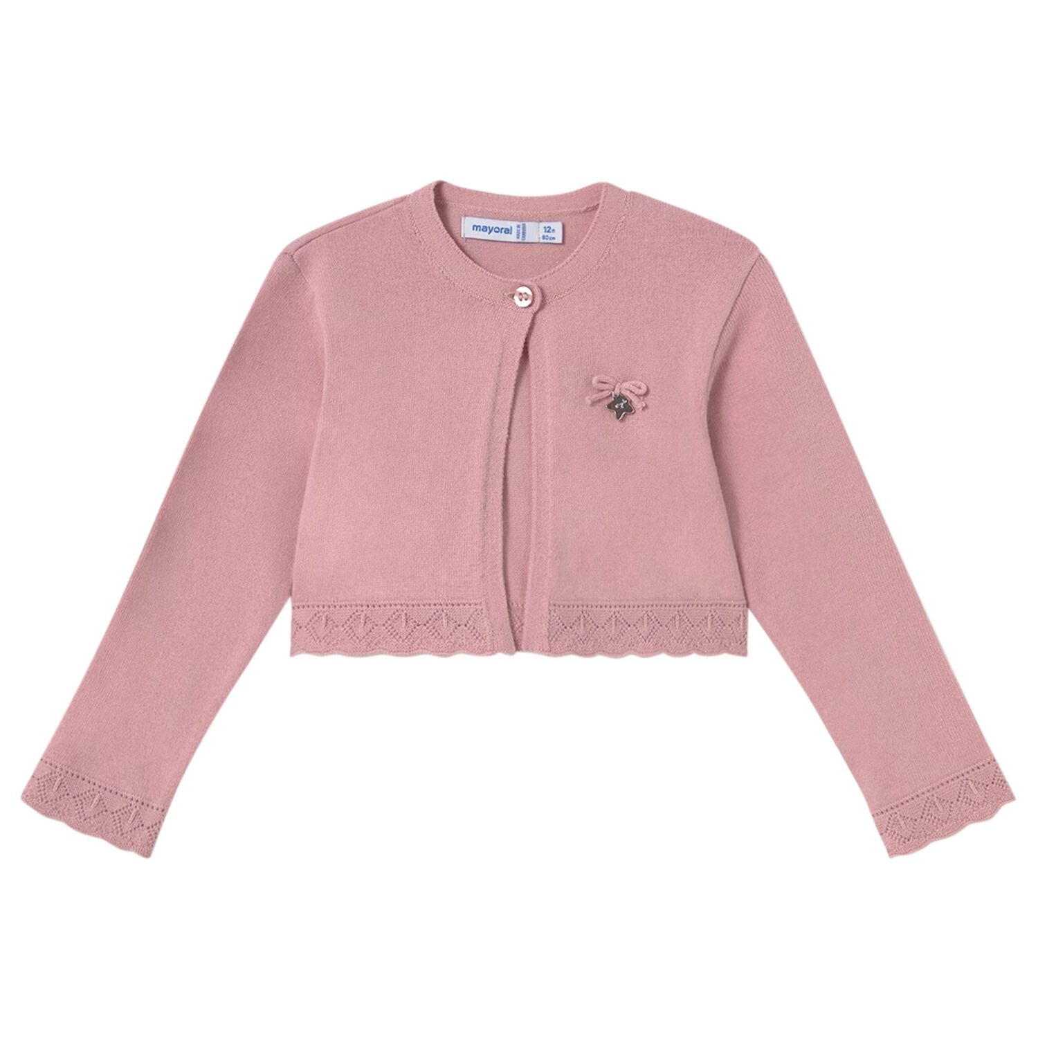 Younger Girls Pink Cardigan, 3, hi-res image number null