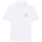 Boys White Logo Polo Shirt, 2, hi-res