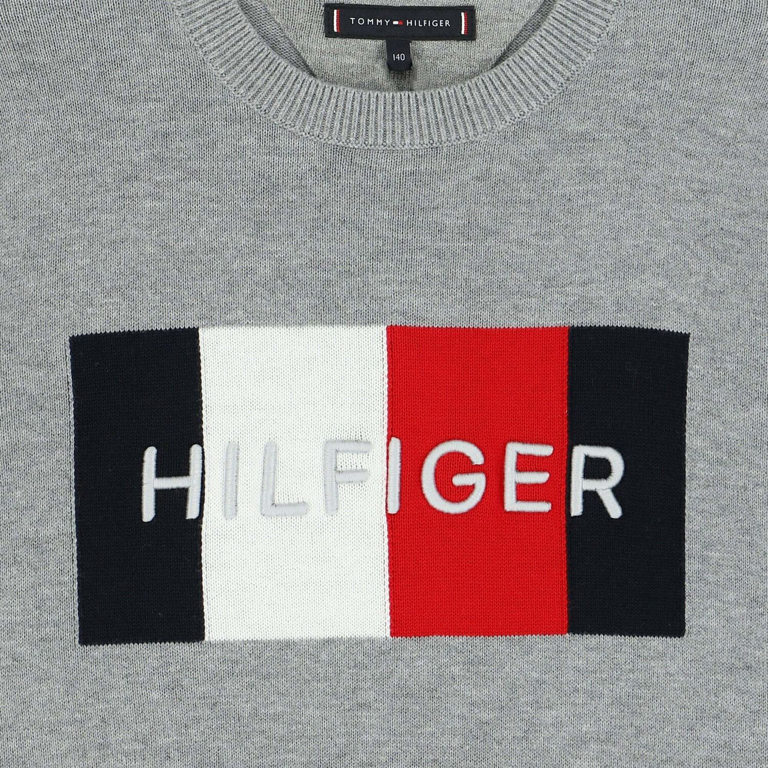 Boys Grey Logo Jumper, 1, hi-res