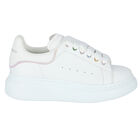 Girls White Logo Trainers, 1, hi-res